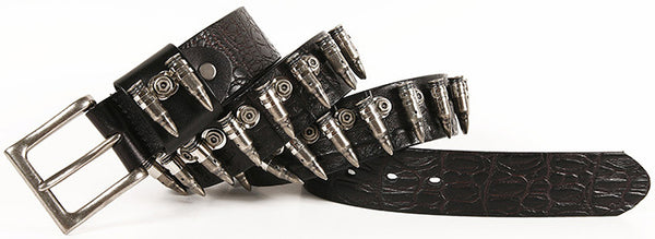DEEPKEE original nubuck handmade full-grain genuine leather cowhide bag Hip Hop Punk Rock Metal Bullet Studded Cowhide Belt #210170
