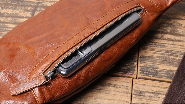 DEEPKEE original nubuck handmade full-grain genuine leather cowhide bag Charlie Cross-body Backpack No.30297