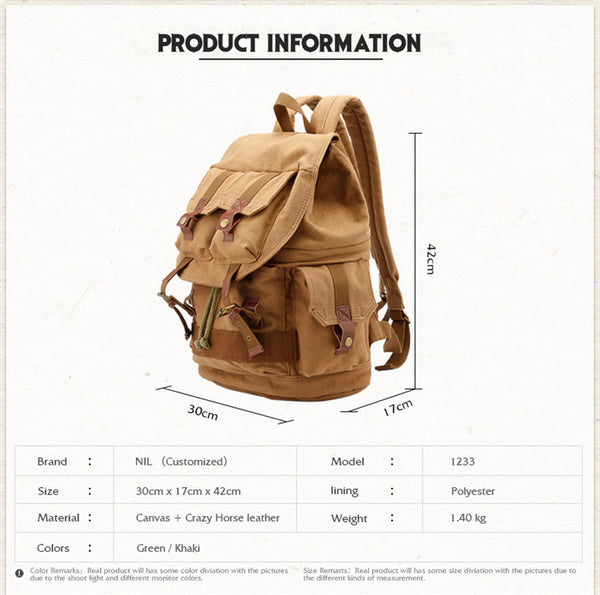DEEPKEE original nubuck handmade full-grain genuine leather cowhide bag Casual Retro Photography Backpack Bag #F1233