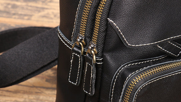 DEEPKEE original nubuck handmade full-grain genuine leather cowhide bag Toby Soft Leather CrossBody Bag No.3809