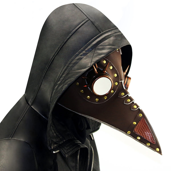DEEPKEE original nubuck handmade full-grain genuine leather cowhide bag Steampunk Plague Beak Mask #HG073