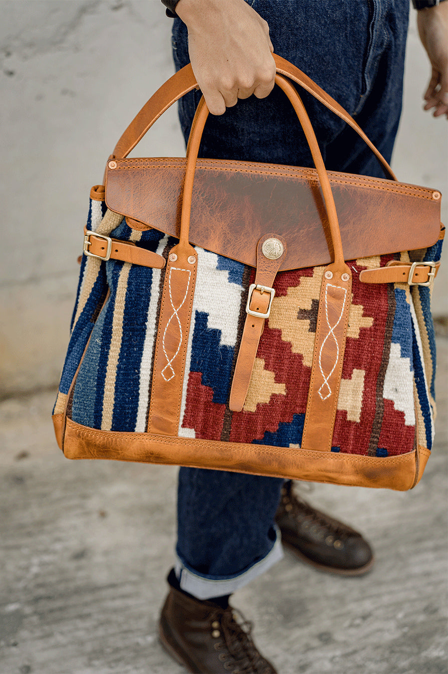 DEEPKEE original nubuck handmade full-grain genuine leather cowhide bag Deepkee Turkish Handmade Wool Rug Replica Kelly Cowhide Bag #30096