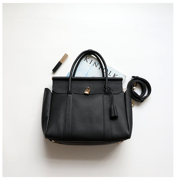 DEEPKEE original nubuck handmade full-grain genuine leather cowhide bag Loom bag L32 Grained Calfskin