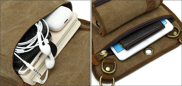 DEEPKEE original nubuck handmade full-grain genuine leather cowhide bag Outdoor Cycling Leg Bag #6001