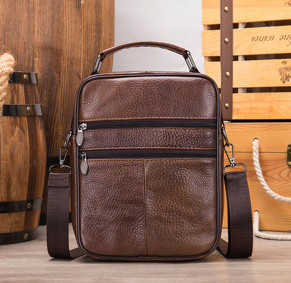 DEEPKEE original nubuck handmade full-grain genuine leather cowhide bag Deepkee Handcraft Cowhide Crossbody Side Bag #6037