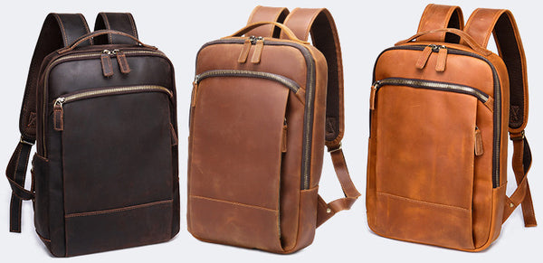 DEEPKEE original nubuck handmade full-grain genuine leather cowhide bag Bartholomew Cowhide Backpack No5009