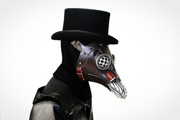 DEEPKEE original nubuck handmade full-grain genuine leather cowhide bag Steampunk Plague Bird Beak Doctor Mask #HG104