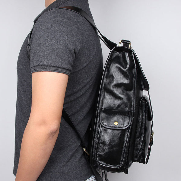 DEEPKEE original nubuck handmade full-grain genuine leather cowhide bag The Mahi Leather Backpack #7283