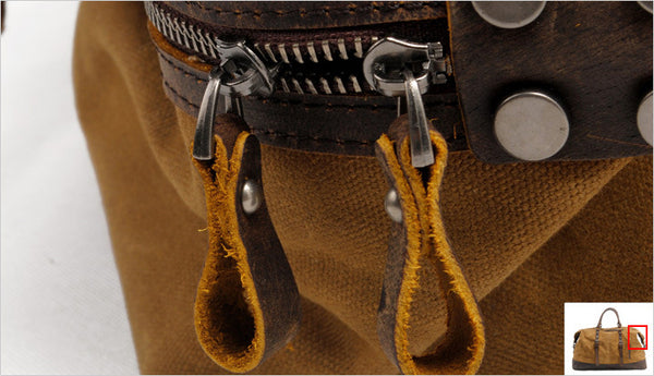 DEEPKEE original nubuck handmade full-grain genuine leather cowhide bag Canvas Travel Bag Weekender Bag #831-2K