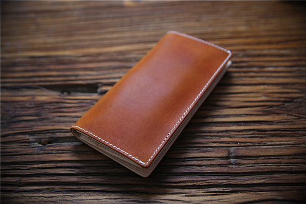 DEEPKEE original nubuck handmade full-grain genuine leather cowhide bag Handmade Personalized harley Leather Bifold Wallet #125_1
