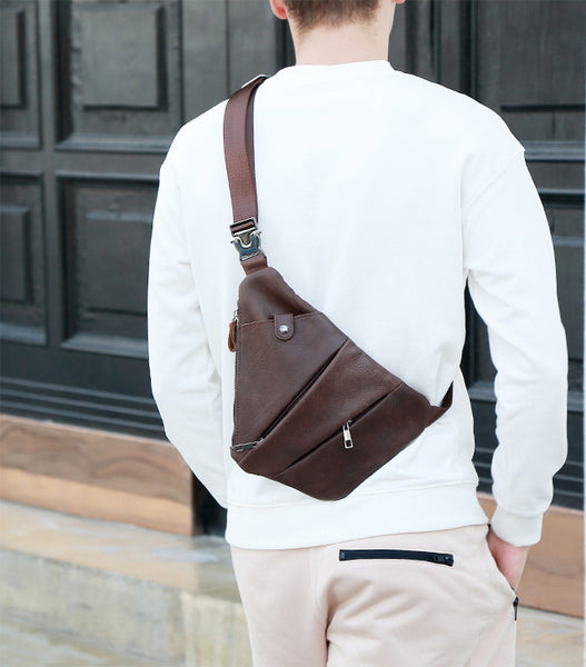 DEEPKEE original nubuck handmade full-grain genuine leather cowhide bag Deepkee Deepkee SportingStyle Leather Sling Bundy Bag #6353