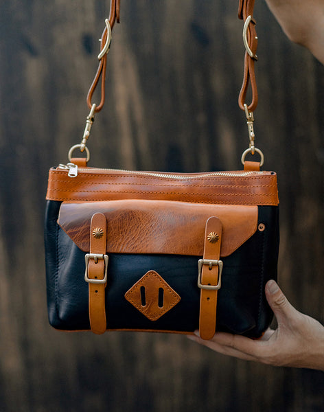 DEEPKEE original nubuck handmade full-grain genuine leather cowhide bag Vegetable Tanned Leather Unisex Satchel Bag #674