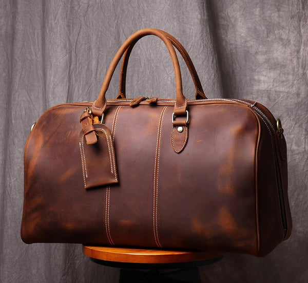 DEEPKEE original nubuck handmade full-grain genuine leather cowhide bag DEEPKEE LEATHER | The Lincoln Travel Bag No.30075