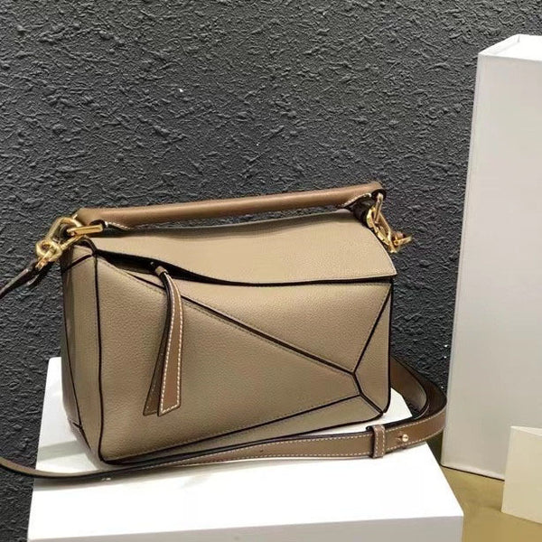 DEEPKEE original nubuck handmade full-grain genuine leather cowhide bag The Puzzle Edge bag in classic calfskin #688