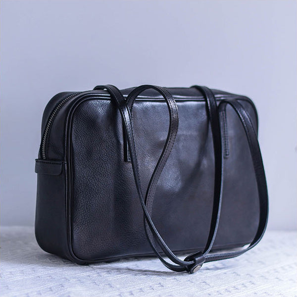 DEEPKEE original nubuck handmade full-grain genuine leather cowhide bag Original Vegetable Tanned Cowhide Niche Shoulder Armpit Bag Handbag Replica handbag. #19133