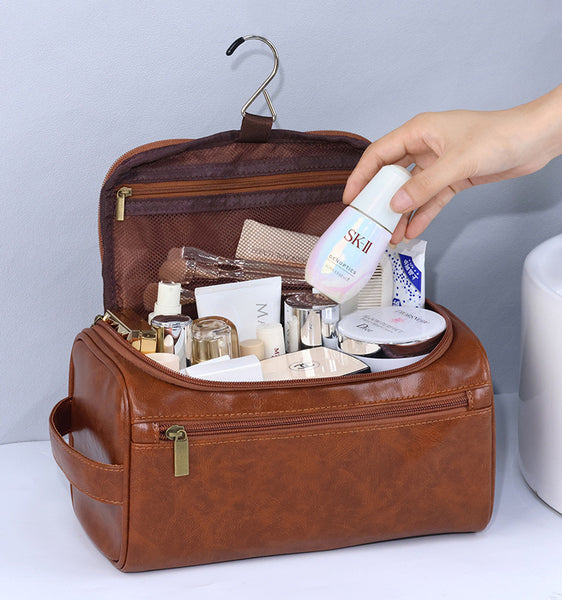 DEEPKEE original nubuck handmade full-grain genuine leather cowhide bag The PU Toiletry Bag #4013