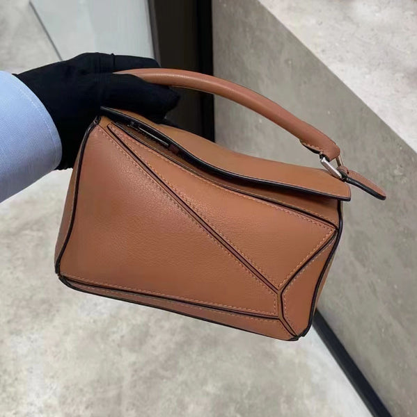 DEEPKEE original nubuck handmade full-grain genuine leather cowhide bag The Puzzle Edge bag in classic calfskin #688