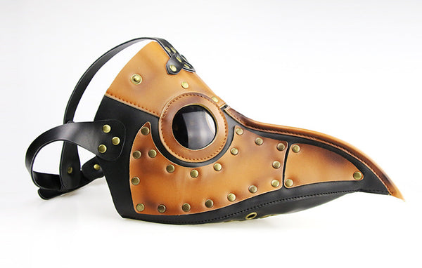 DEEPKEE original nubuck handmade full-grain genuine leather cowhide bag Steampunk Plague Doctor Bird Beak, Medieval Bubonic DR Costume Masquerade Masks # FHG090