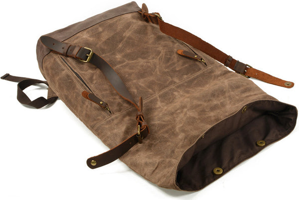 DEEPKEE original nubuck handmade full-grain genuine leather cowhide bag Cross Mountaineering Backpacks #9505