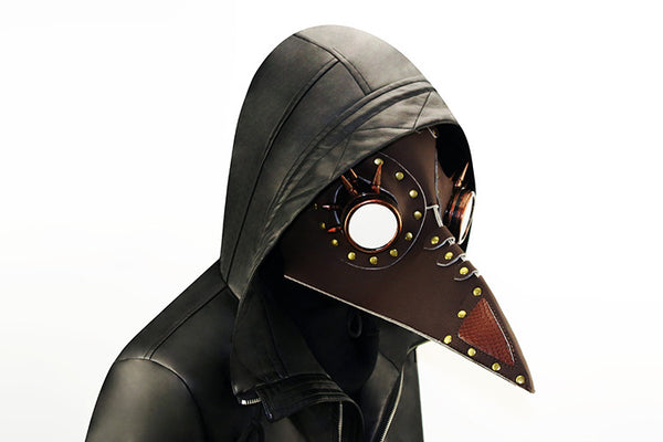 DEEPKEE original nubuck handmade full-grain genuine leather cowhide bag Steampunk Plague Beak Mask #HG073