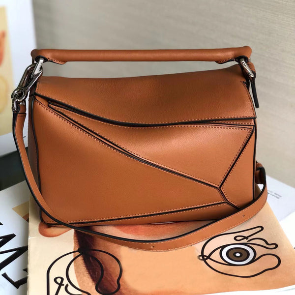 DEEPKEE original nubuck handmade full-grain genuine leather cowhide bag The Puzzle Edge bag in classic calfskin #688