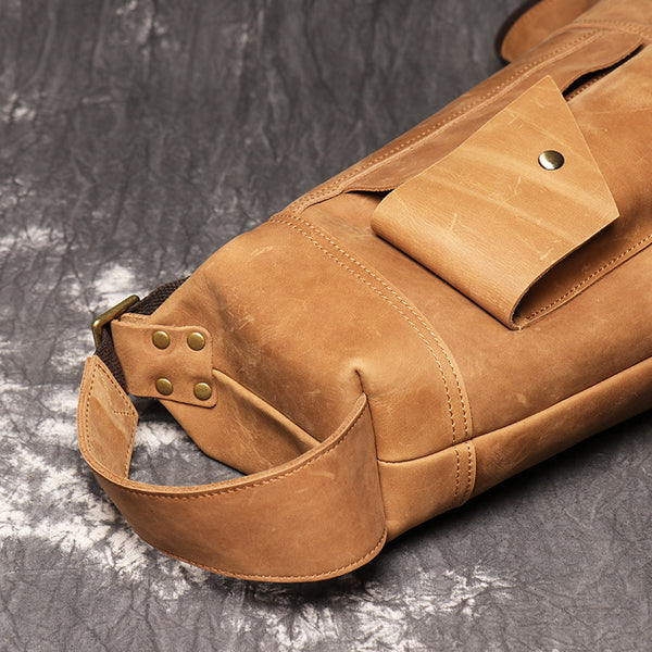 DEEPKEE original nubuck handmade full-grain genuine leather cowhide bag San Francisco 49ers Mountaineering bag No.30149