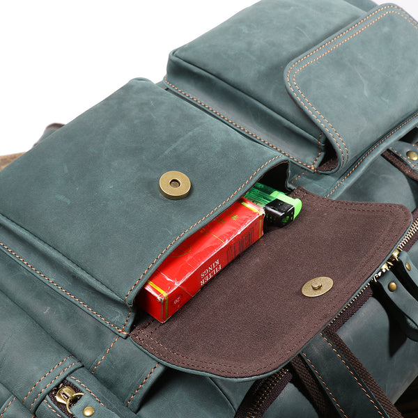 DEEPKEE original nubuck handmade full-grain genuine leather cowhide bag The Cambridge Travel Luggage Bag #0571-1