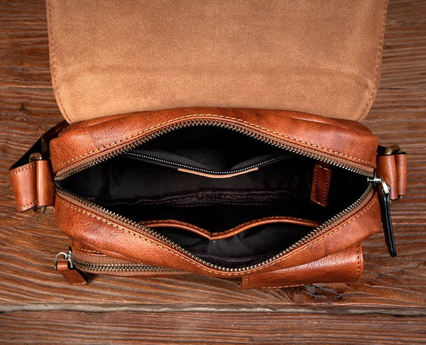 DEEPKEE original nubuck handmade full-grain genuine leather cowhide bag The DEEPKEE Flap Messenger Bag #5130