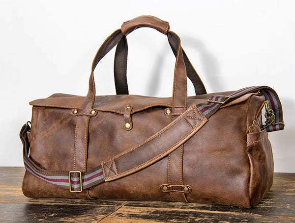 DEEPKEE original nubuck handmade full-grain genuine leather cowhide bag Marty Nubuck Duffle Bag No.S1618