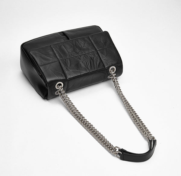 DEEPKEE original nubuck handmade full-grain genuine leather cowhide bag New Chain Stray Bag Vagrant Bag JY361