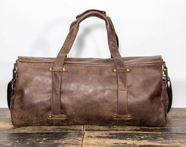 DEEPKEE original nubuck handmade full-grain genuine leather cowhide bag Marty Nubuck Duffle Bag No.S1618