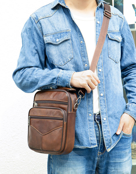 DEEPKEE original nubuck handmade full-grain genuine leather cowhide bag Genuine Leather Vintage Cowhide Crossbody Bag #6042