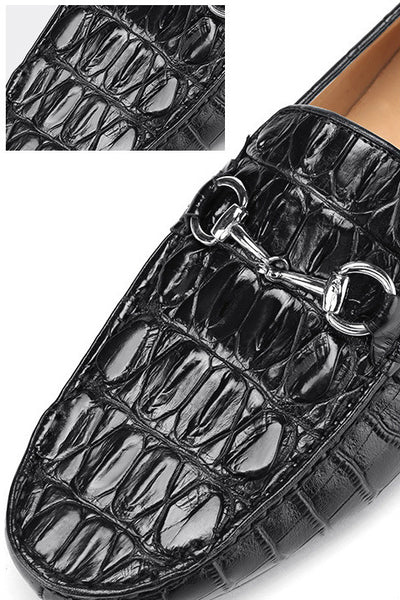 DEEPKEE original nubuck handmade full-grain genuine leather cowhide bag Handmade Crocodile Gommino Mens 6007-1