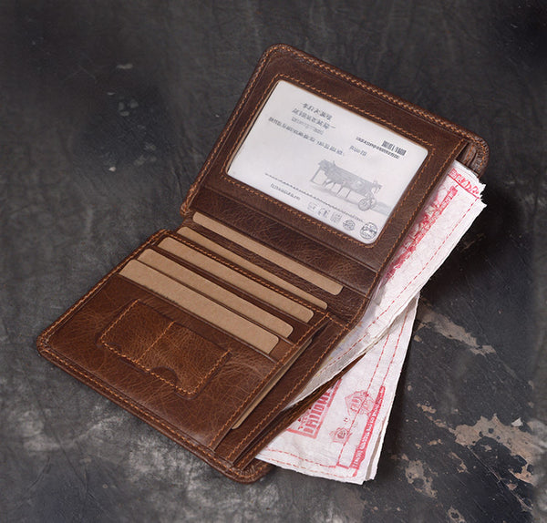 DEEPKEE original nubuck handmade full-grain genuine leather cowhide bag DEEPKEE LEATHER | Soft Cowhide Wallet No.1989