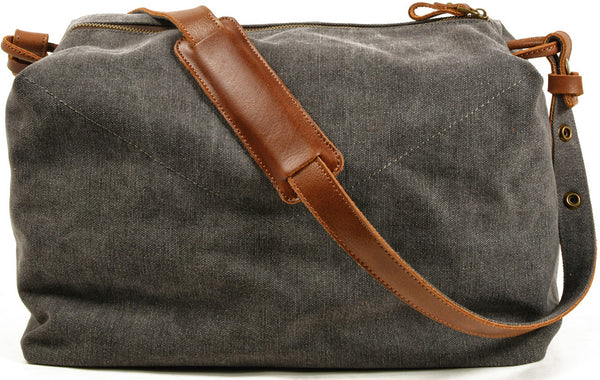 DEEPKEE original nubuck handmade full-grain genuine leather cowhide bag Simple casual literary canvas satchel #9305