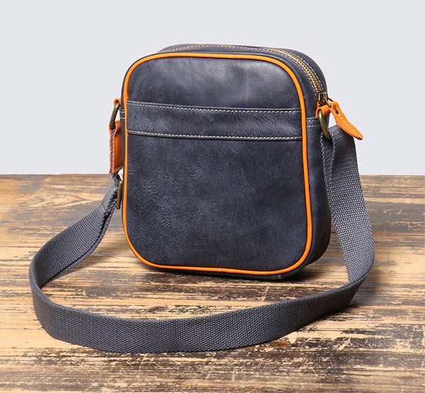 DEEPKEE original nubuck handmade full-grain genuine leather cowhide bag The Two Tone Satchel Bag #1775