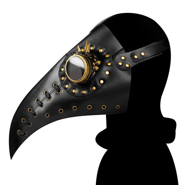 DEEPKEE original nubuck handmade full-grain genuine leather cowhide bag Steampunk Beak Mask Headdress Prom Holiday Party Supplies Punk Leather Masks #FPBM013