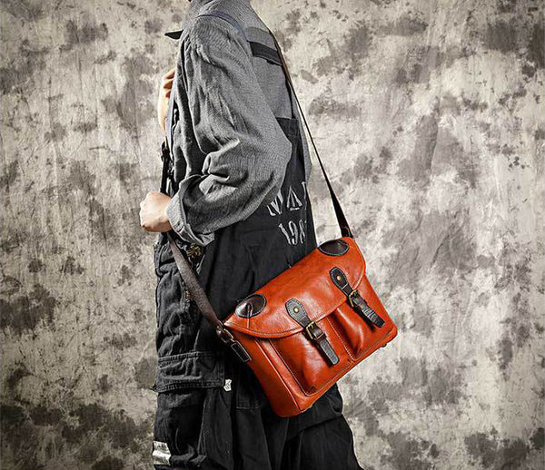 DEEPKEE original nubuck handmade full-grain genuine leather cowhide bag Handmade Vegetable Tanned Leather Cowhide Bag Crossbody #32043