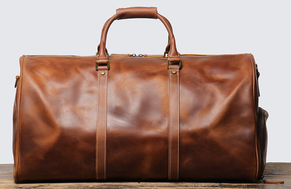 DEEPKEE original nubuck handmade full-grain genuine leather cowhide bag DEEPKEE HANDMADE LEATHER | Oz Oversized Duffle Bag No.30183