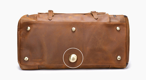 DEEPKEE original nubuck handmade full-grain genuine leather cowhide bag The Borsone Duffel Bag #1125