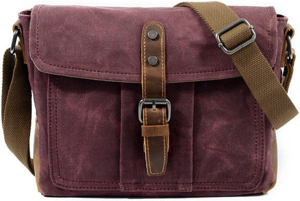 DEEPKEE original nubuck handmade full-grain genuine leather cowhide bag Waxed Canvas Mens Waterproof Side Bag, Courier Bag, Messenger Bag for Men.