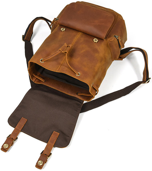 DEEPKEE original nubuck handmade full-grain genuine leather cowhide bag DEEPKEE LEATHER | The Hagen Leather Vintage Backpack G240