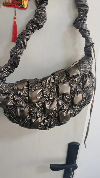 DEEPKEE original nubuck handmade full-grain genuine leather cowhide bag Gnocchi Bag Cross-Body Cozy Bag 雲朵包 WXQ-2