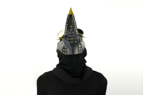 DEEPKEE original nubuck handmade full-grain genuine leather cowhide bag Steampunk Plague Bird Beak Mask Halloween Prom Party Headgear #HG079