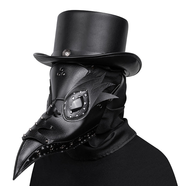 DEEPKEE original nubuck handmade full-grain genuine leather cowhide bag Deepkee Bird Mask Long PU Leather Steampunk Mask #FPBM064