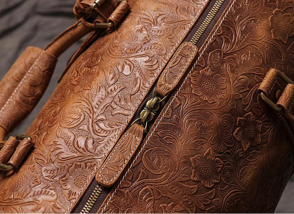 DEEPKEE original nubuck handmade full-grain genuine leather cowhide bag DEEPKEE LEATHER | Sheridan Style Duffle Bag No.30009-5