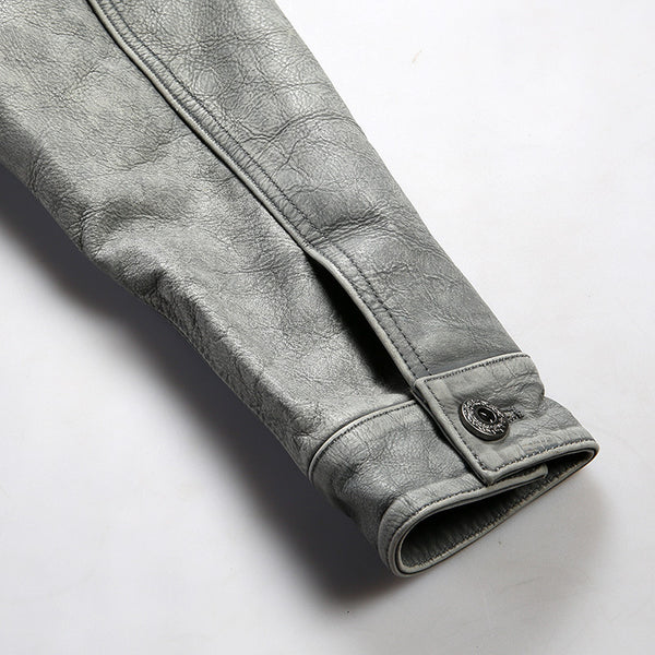 DEEPKEE original nubuck handmade full-grain genuine leather cowhide bag GLENWOOD LEATHER DRIVING JACKET #G416