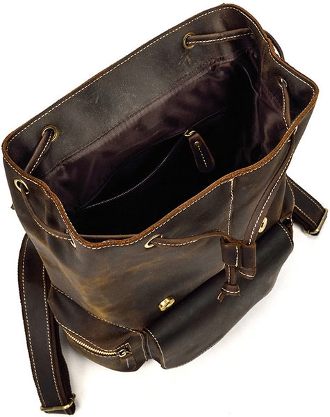 DEEPKEE original nubuck handmade full-grain genuine leather cowhide bag DEEPKEE LEATHER | The Hagen Leather Vintage Backpack G240