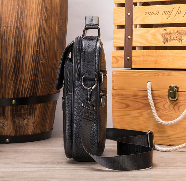 DEEPKEE original nubuck handmade full-grain genuine leather cowhide bag Deepkee Handcraft Cowhide Crossbody Side Bag #6037