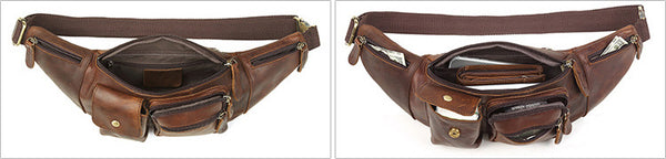 DEEPKEE original nubuck handmade full-grain genuine leather cowhide bag The Ultimate Leather Fanny Pack #6375